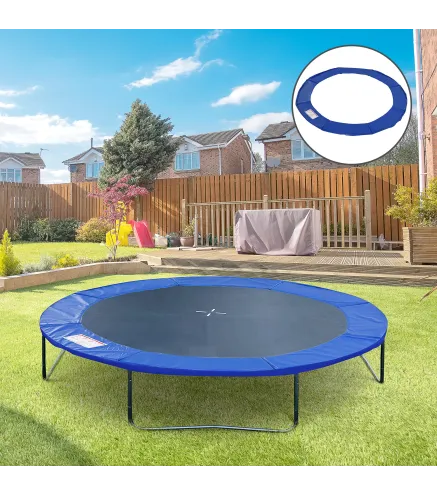 Cubierta de Protección Acolchada para Cama Elástica Borde de Seguridad para Trampolines con Diámetro Ø244 cm Azul