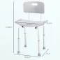 Taburete de Ducha Silla para Ducha con Respaldo Antideslizante Altura Regulable en 8 Niveles Carga 136 kg