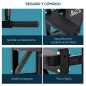 Barra de Musculación para Pared con Brazos Ajustables para hacer Dominadas Flexiones y Crossfit en Casa 70x53-63x48 cm Negro