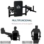 Barra de Musculación para Pared con Brazos Ajustables para hacer Dominadas Flexiones y Crossfit en Casa 70x53-63x48 cm Negro