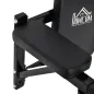Barra de Musculación para Pared con Brazos Ajustables para hacer Dominadas Flexiones y Crossfit en Casa 70x53-63x48 cm Negro