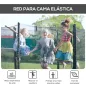 Red de Seguridad de Reemplazo para Trampolín Ø244 cm con Puerta con Cremallera para 6 Postes Rectos Ø244x180 cm Negro