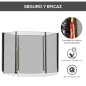 Red de Seguridad de Reemplazo para Trampolín Ø244 cm con Puerta con Cremallera para 6 Postes Rectos Ø244x180 cm Negro