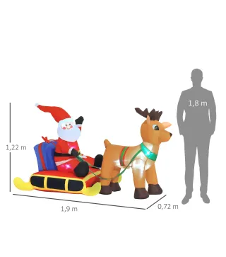 Papa Noel con Reno Hinchable