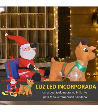 Papa Noel con Reno Hinchable