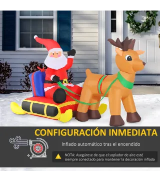 Papa Noel con Reno Hinchable