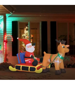 Papa Noel con Reno Hinchable