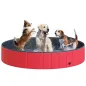 Piscina Plegable para Perros Gatos Ø160x30 cm Bañera Portátil para Mascotas PVC Antideslizante Múltiples Usos para Interiores y