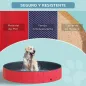 Piscina Plegable para Perros Gatos Ø160x30 cm Bañera Portátil para Mascotas PVC Antideslizante Múltiples Usos para Interiores y