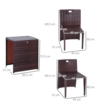 Conjunto 1 Mesa y 2 Sillas