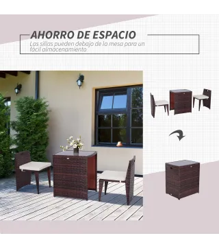 Conjunto 1 Mesa y 2 Sillas