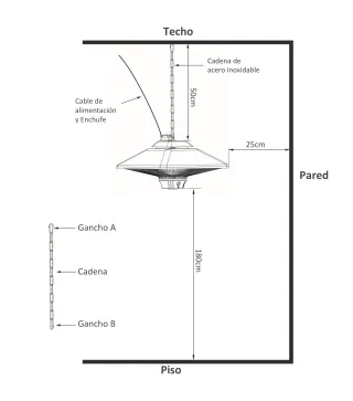Estufa Colgante de Techo