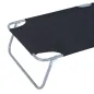 Tumbona de jardín Plegable con Toldo y Respaldo Reclinable para Jardín Terraza Acampada 187x58x36cm Negro