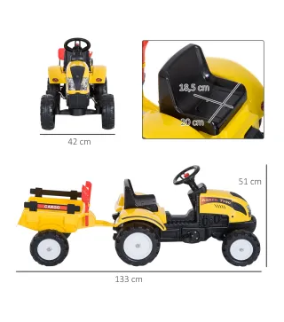 Tractor Pedal con Remolque