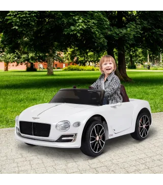 Coche Eléctrico para Niños Bentley GT Coche de Batería para Niños de +3 Años Velocidad 2,5-5 km/h 108x60x43 cm Blanco