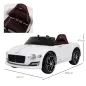 Coche Eléctrico para Niños Bentley GT Coche de Batería para Niños de +3 Años Velocidad 2,5-5 km/h 108x60x43 cm Blanco