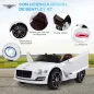 Coche Eléctrico para Niños Bentley GT Coche de Batería para Niños de +3 Años Velocidad 2,5-5 km/h 108x60x43 cm Blanco