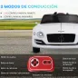 Coche Eléctrico para Niños Bentley GT Coche de Batería para Niños de +3 Años Velocidad 2,5-5 km/h 108x60x43 cm Blanco