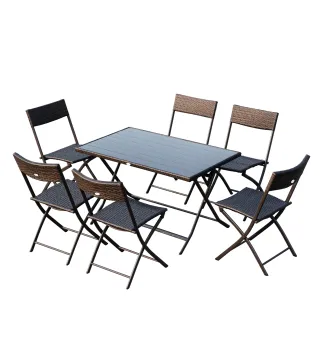 Conjunto de Mesa Sillas Ratán