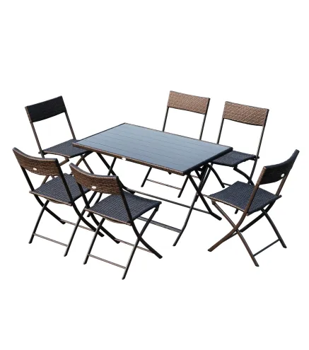 Conjunto de Mesa Sillas Ratán