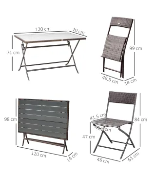 Conjunto de Mesa Sillas Ratán