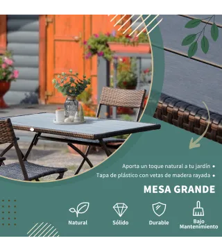 Conjunto de Mesa Sillas Ratán