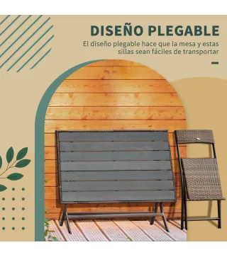 Conjunto de Mesa Sillas Ratán