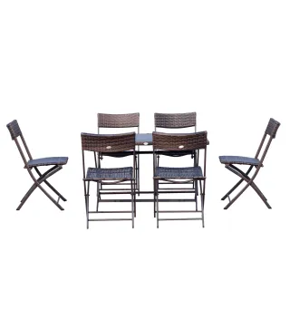 Conjunto de Mesa Sillas Ratán