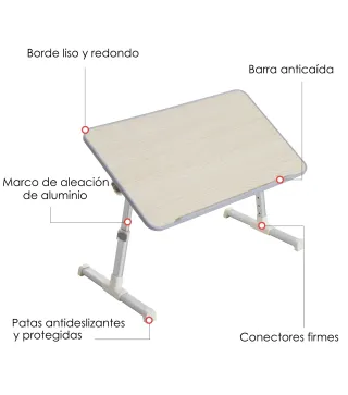 Mesa de Ordenador Ajustable y Plegable