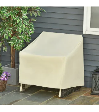 Funda Protectora para Muebles de Jardín 68x87x77cm Funda de Tela Oxford 600D Impermeable para Patio Terraza Color Beige