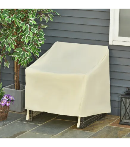 Funda Protectora para Muebles de Jardín 68x87x77cm Funda de Tela Oxford 600D Impermeable para Patio Terraza Color Beige