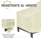 Funda Protectora para Muebles de Jardín 68x87x77cm Funda de Tela Oxford 600D Impermeable para Patio Terraza Color Beige