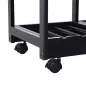 Carrito Auxiliar con Ruedas Carrito Verdulero Carro de Cocina con 2 Cajones 2 Cestas y 2 Estantes 74x37x76 cm Negro