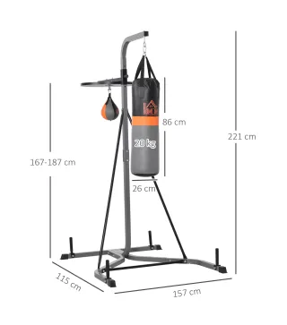 Saco de Boxeo Colgante con Soporte