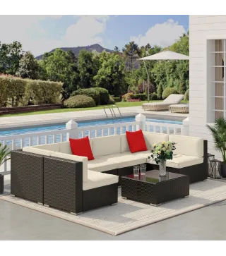 Conjunto Muebles de Jardín Ratán