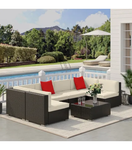Conjunto Muebles de Jardín Ratán