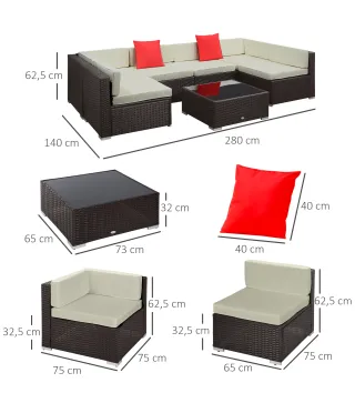 Conjunto Muebles de Jardín Ratán
