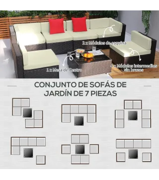 Conjunto Muebles de Jardín Ratán