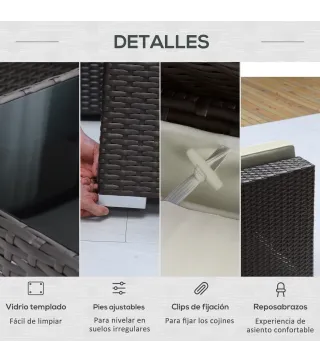 Conjunto Muebles de Jardín Ratán