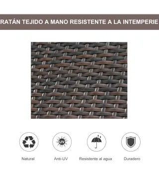 Set de 2 Tumbonas de Ratán