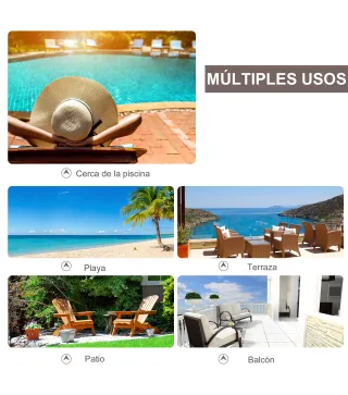 Set de 2 Tumbonas de Ratán