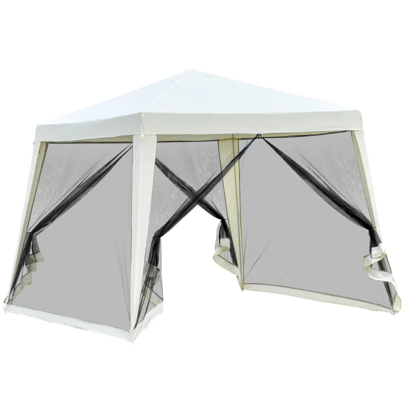 Carpa de Jardín 3x3 m Cenador con 4 Partes Laterales Mosquitera con Cremallera Protección UV Impermeable para Patio Exterior Eve