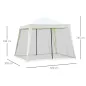 Carpa de Jardín 3x3 m Cenador con 4 Partes Laterales Mosquitera con Cremallera Protección UV Impermeable para Patio Exterior Eve