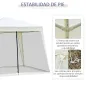 Carpa de Jardín 3x3 m Cenador con 4 Partes Laterales Mosquitera con Cremallera Protección UV Impermeable para Patio Exterior Eve