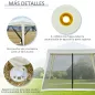 Carpa de Jardín 3x3 m Cenador con 4 Partes Laterales Mosquitera con Cremallera Protección UV Impermeable para Patio Exterior Eve