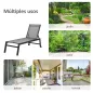 Tumbona de Jardín de Aluminio Tumbona Exterior con Respaldo Reclinable en 5 Posiciones Carga 120 kg 169x65x102 cm Verde