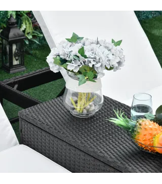 Conjunto 2 Tumbonas y 1 Mesa de Ratán