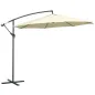Sombrilla de Jardín Ø300x250 cm Parasol Excéntrico Inclinable con Manivela Base Cruzada y Soporte de Metal 8 Varillas para Terra