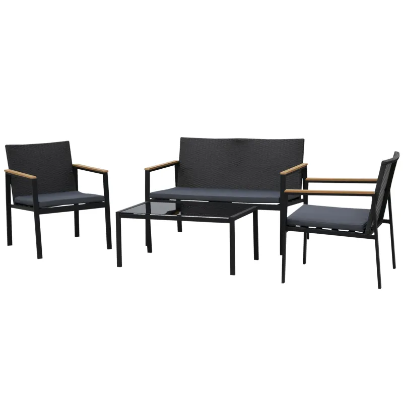 Conjunto 4 Piezas Muebles de Ratán