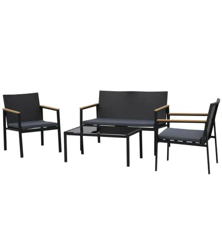 Conjunto 4 Piezas Muebles de Ratán